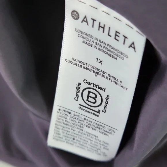 ATHLETA WOMENS PLUM Purple Hooded Raincoat - Picture 5 of 14